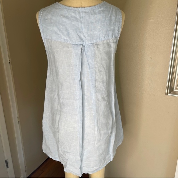 FLAX Sleeveless Tunic Top Light Blue Size Small - Picture 3 of 8